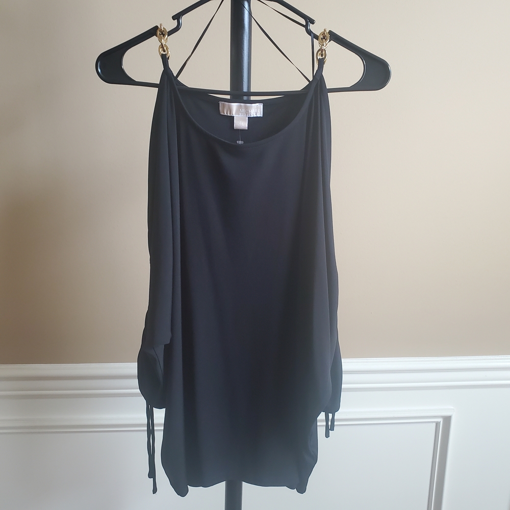 Michael Kors Black Cold Shoulder Top